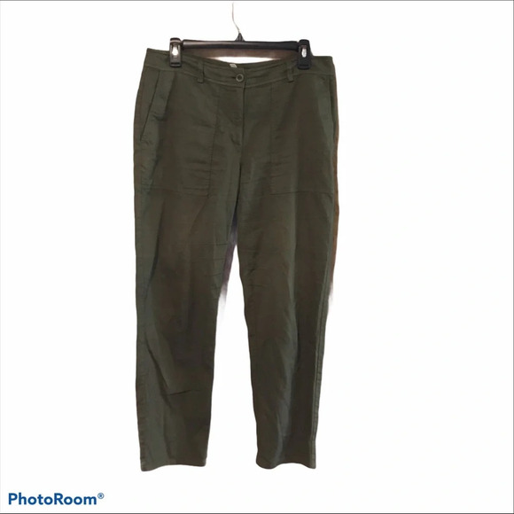 Eileen Fisher olive green pants, size 6 - Picture 1 of 5